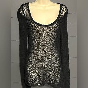 Rag & bone black Sheer Knit Long Sleeve sweater M
